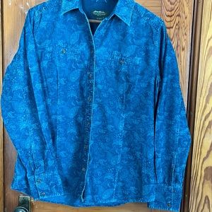 Eddie Bauer Corduroy Shirt Paisley Large